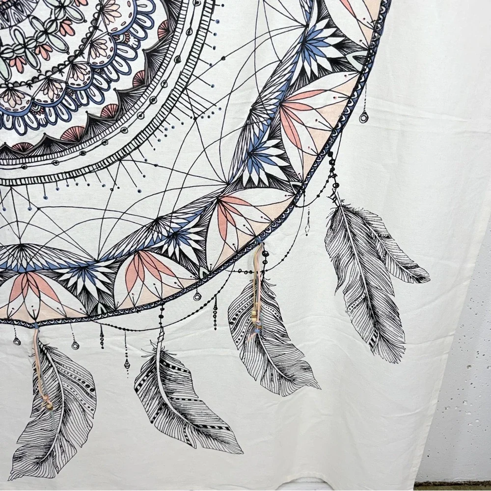 Tapioca Ivory Southwest Bohemian Dream Catcher Tapestry 61 x 62”